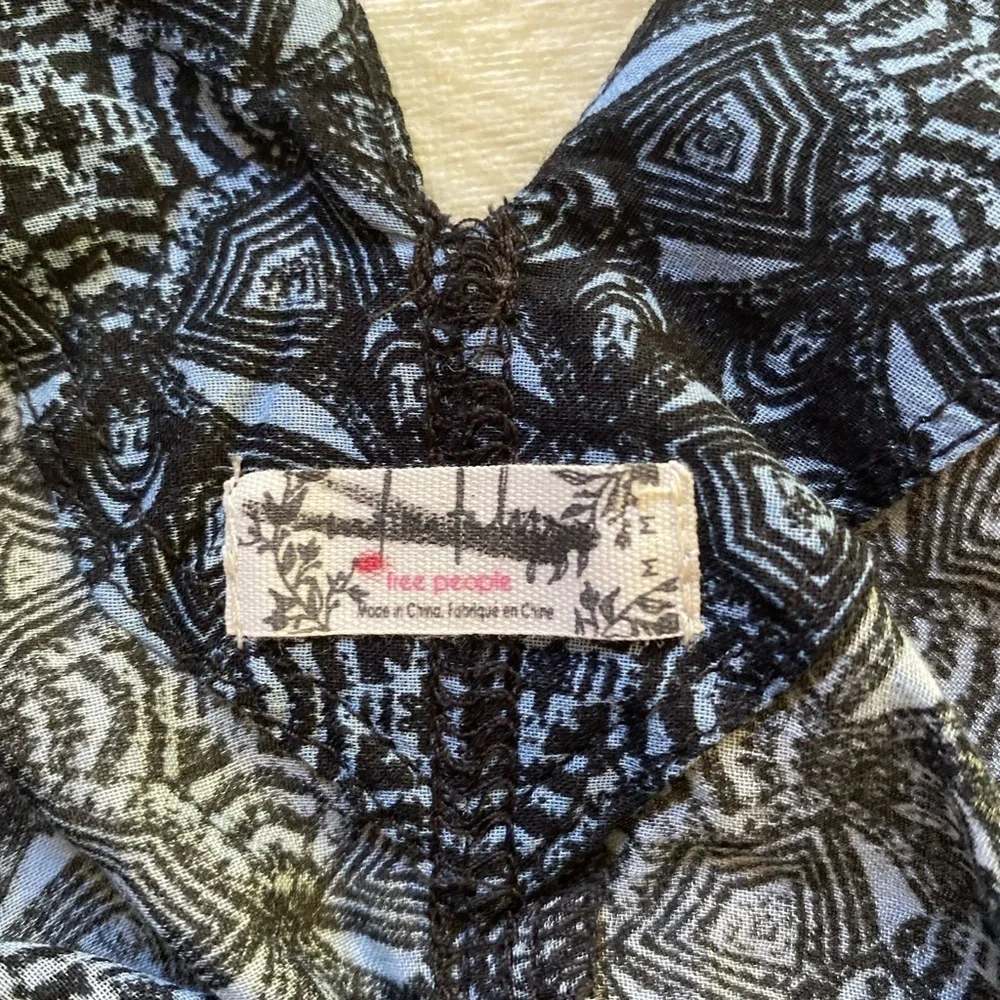 Free People Blue Wide Leg Floral Jumpsuit M